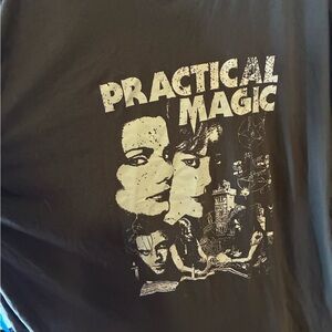 PLUS Practical Magic Graphic Tee - GREY with Cream Print